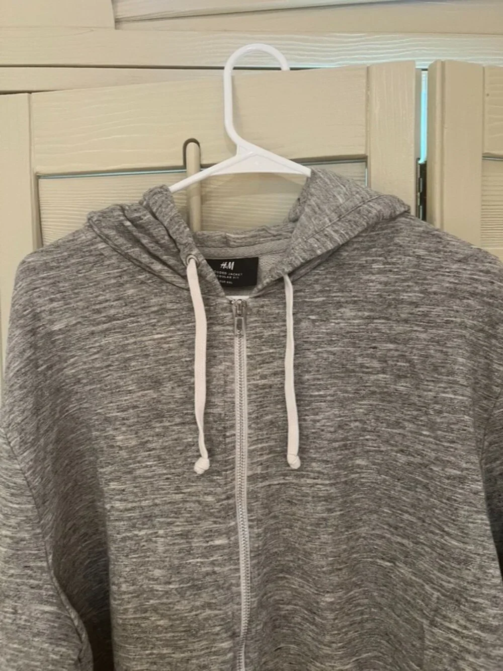 H&M Mens Gray Zip Up Hoodie Size XXL Cotton Sweatshirt Jacket -Never Worn